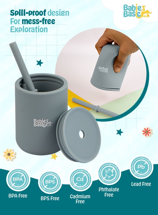 بابيز_بيسك كوب سيليكون للأطفال من المرحلة الثالثة - أزرق - Image 3