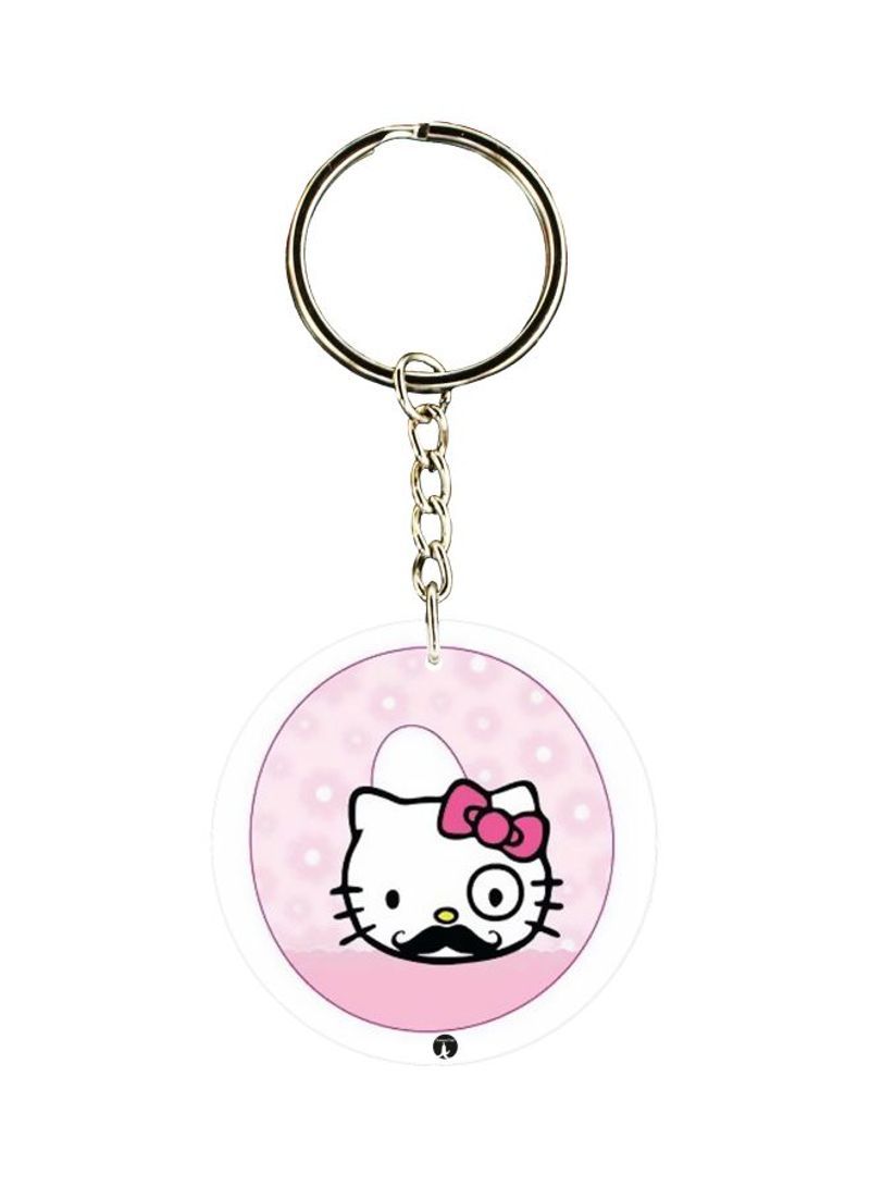 Initial O Designed Dual Sided Keychain