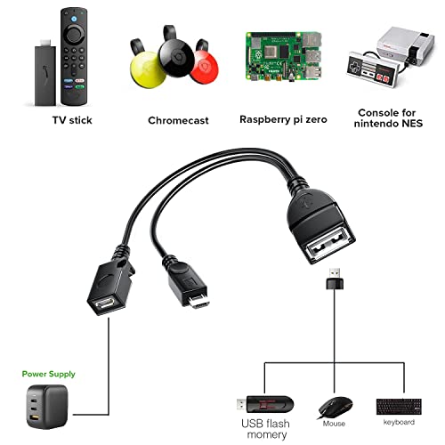 ANDTOBO 2-in-1 Micro USB (OTG Cable with Power) Adapter Replacement for Fire Stick 4K /Host Devices/PlayStation Classic etc- 2 Pack - Image 3