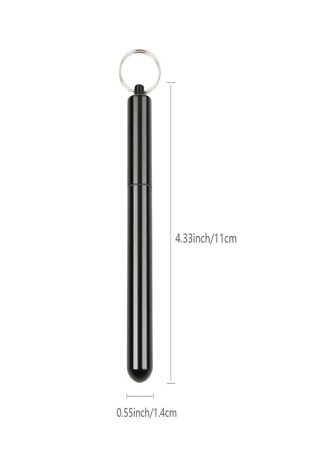 Vagocom 5Pcs Aluminum Alloy Container with Keychain, 4.33 x 0.55 x 0.55 Inches Pocket Waterproof Metal Storage Holder Case - Image 2