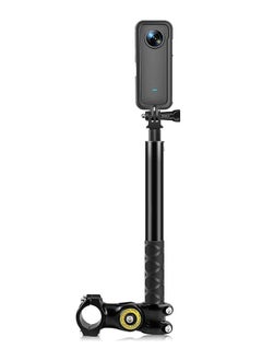 PULUZ PULUZ Stable Aluminum Motorcycle Bicycle Camera Mount with Monopod Stand Shock-Proof Panoramic Capture for Insta 360 One×2/×3 and Other Action Cameras Fits 29mm-32mm Handlebars for Off-Road Adventures  - Image 1