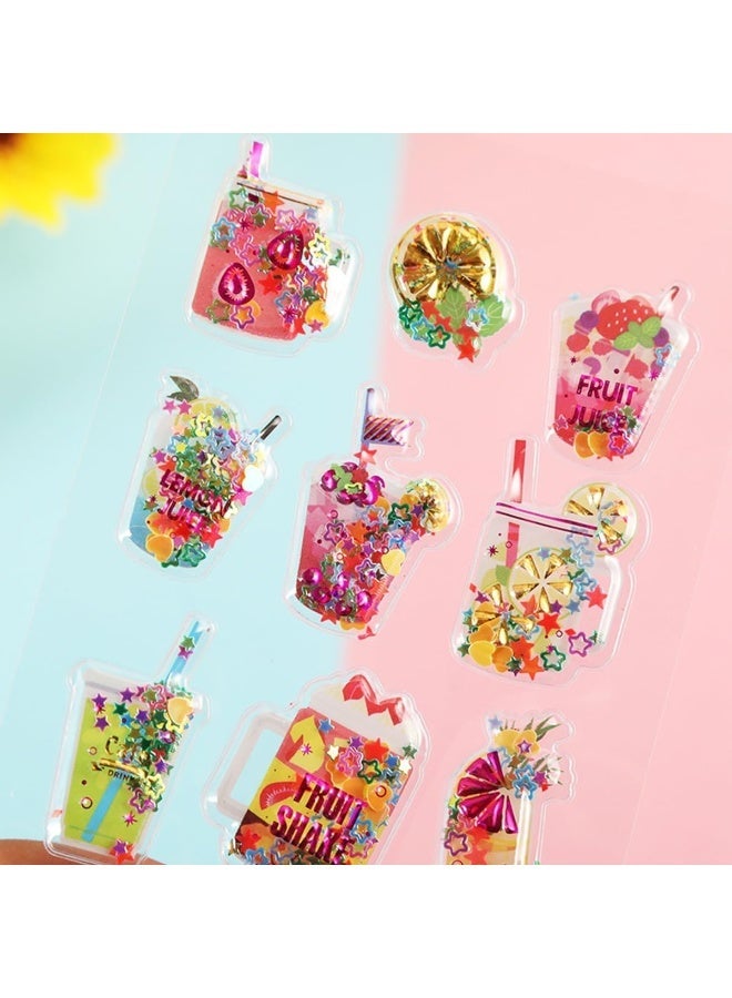 ECVV 12Pcs Sparkling Bubble Stickers - 3D Pop-Up Decorations with Glitter for Phones, Cars - Image 3