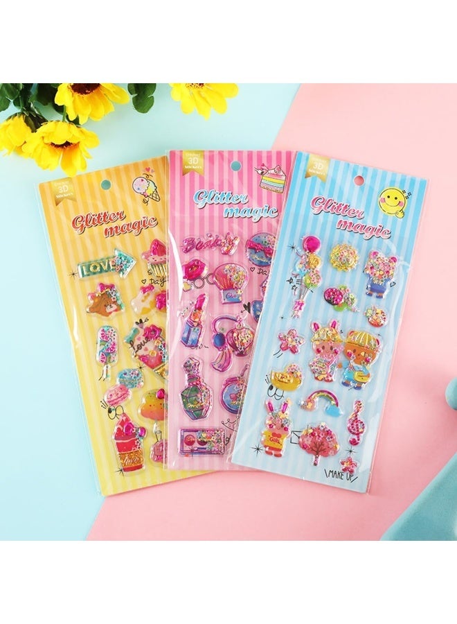 ECVV 12Pcs Sparkling Bubble Stickers - 3D Pop-Up Decorations with Glitter for Phones, Cars - Image 2