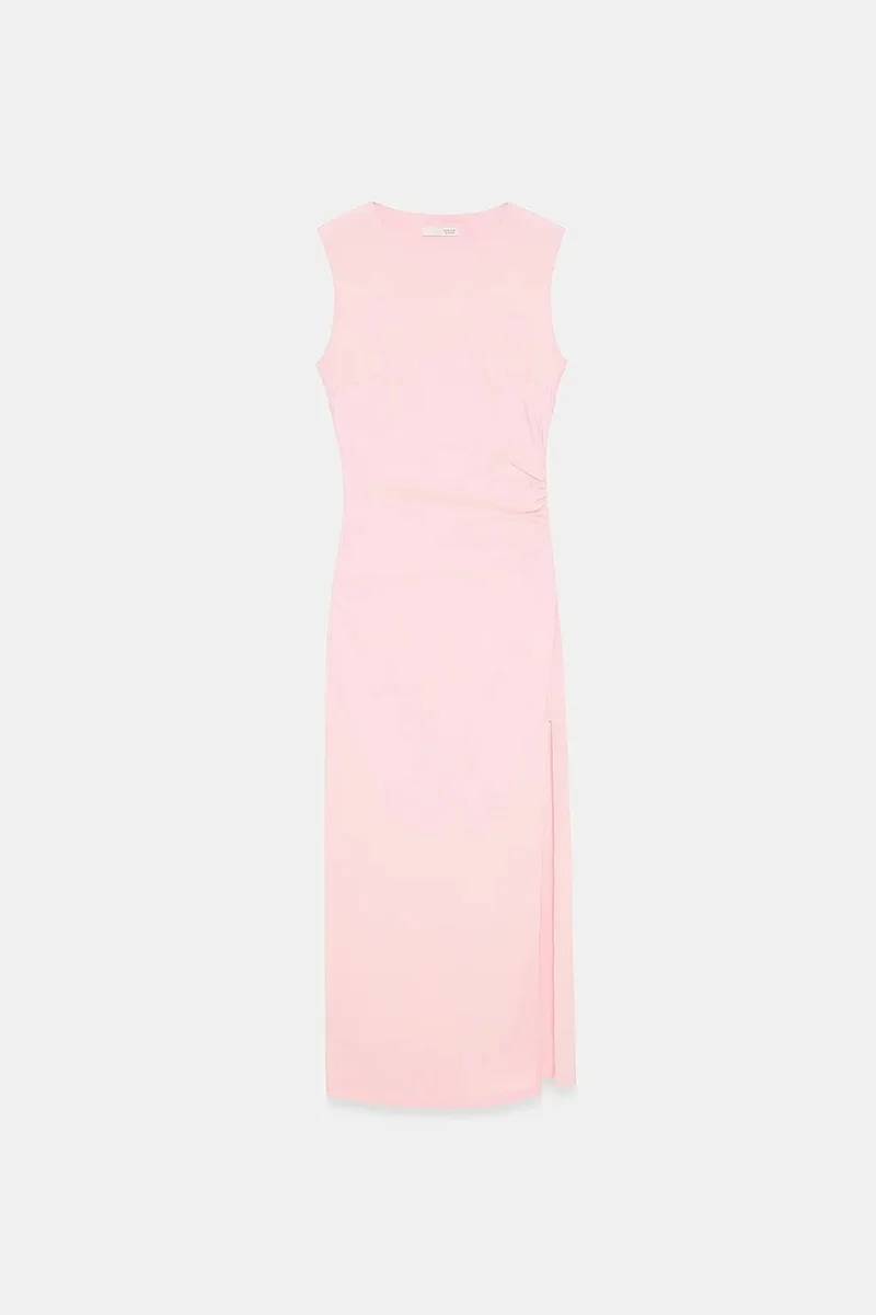 DILVIN Fitted Sleeveless Midi Dress With Slit