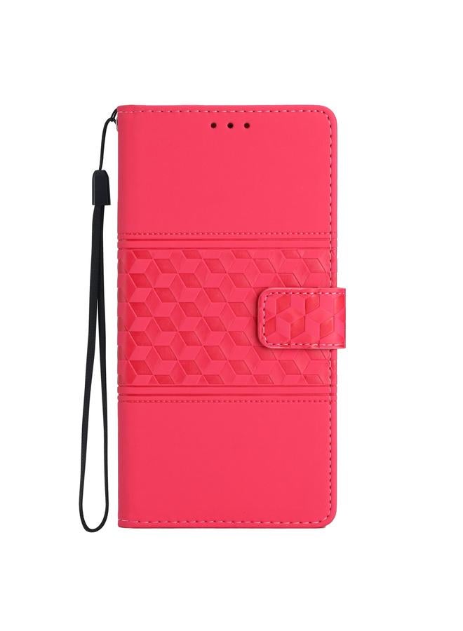 S-TOP Case For iPhone 13 mini Diamond Embossed Skin Feel Leather Phone Case with Lanyard - Image 2