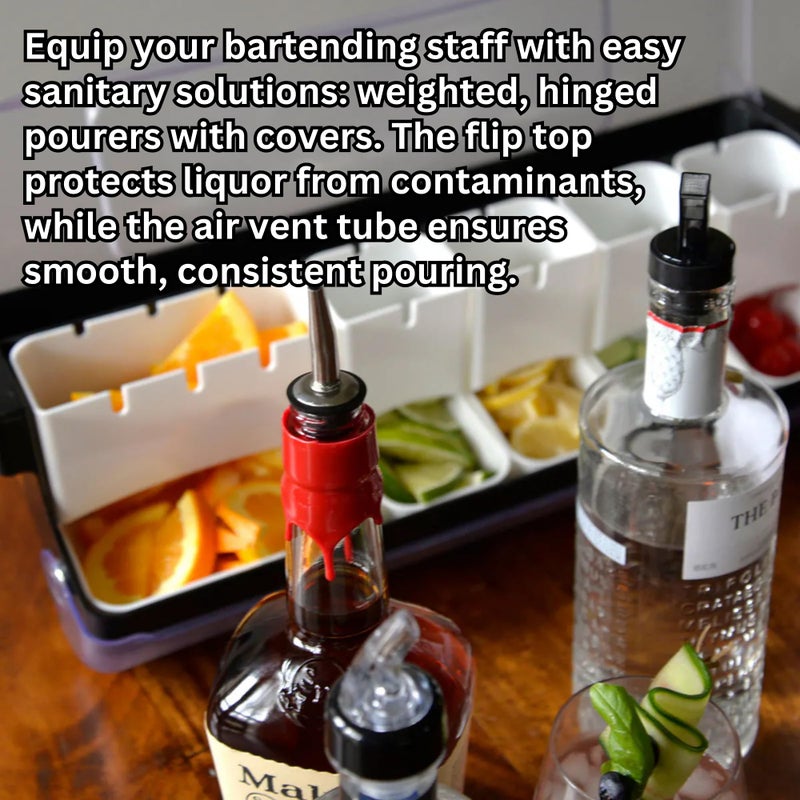 TableCraft 670, Economy Liquor Bottle Pourers, Chrome Plated Plastic, No Collar, Fits Standard 750 ml Bottles, Smooth Accurate Pour, Spill-Reducing Design, Silver, 1.25" x 1.25" x 2.75" - Image 4