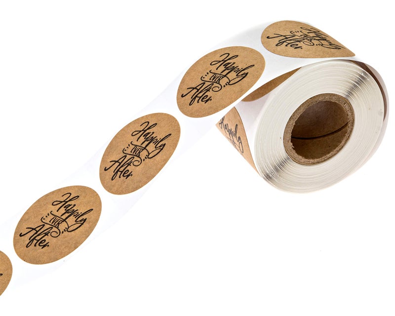 SBlabels Happily Ever After Stickers / 250 Brown Kraft Wedding Envelope Seals / 1.5" Round Fairytale Invitation Thank You Stickers/Made in The USA - Image 3