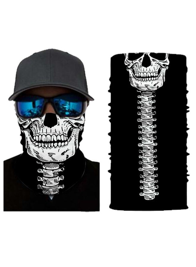 Generic Skull Pattern Multi Function Mask Riding Windproof Mask Warm Neck Headwear Scarf for Outdoor Resist Sun Wind Dust  - Image 1