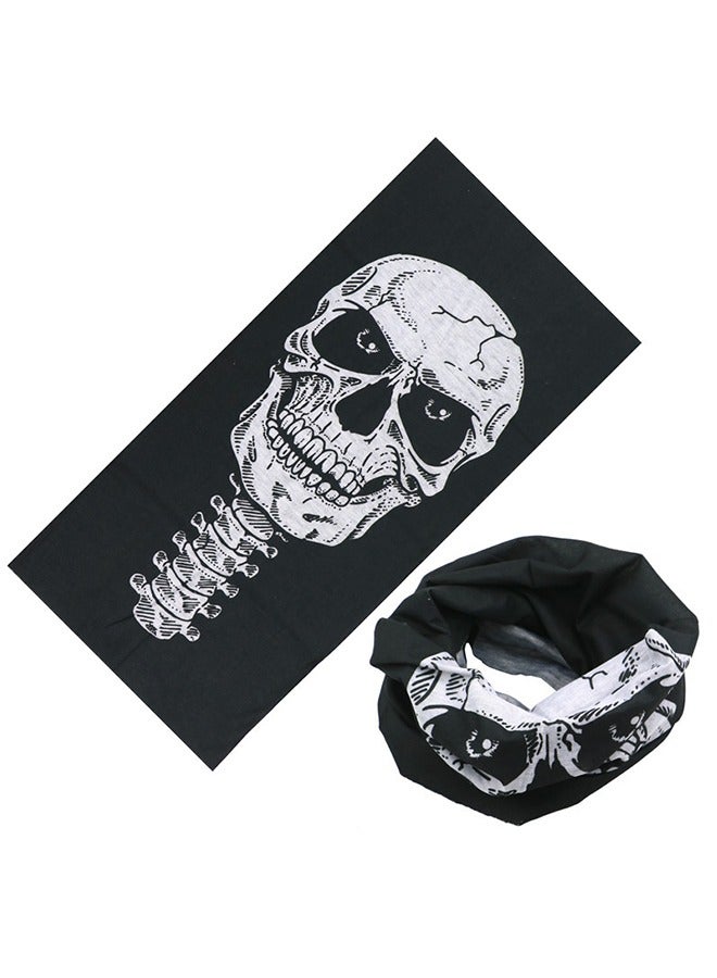 Generic Skull Pattern Multi Function Mask Riding Windproof Mask Warm Neck Headwear Scarf for Outdoor Resist Sun Wind Dust  - Image 2