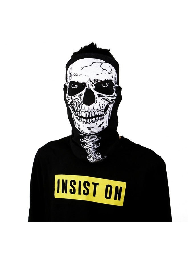 Generic Skull Pattern Multi Function Mask Riding Windproof Mask Warm Neck Headwear Scarf for Outdoor Resist Sun Wind Dust  - Image 4