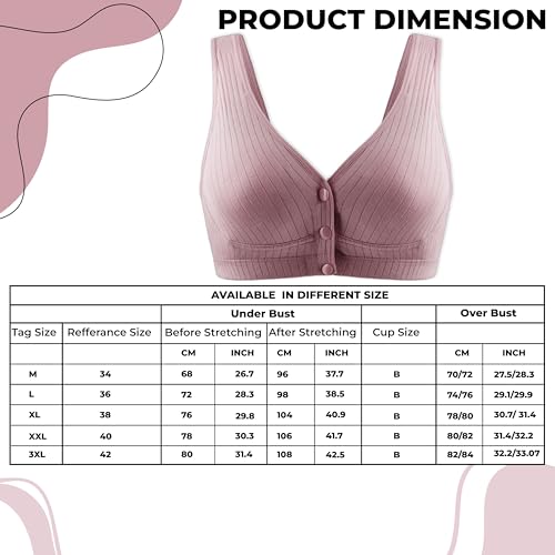 Bembika Maternity Bra Baby Feeding Bra, Stylish Nursing Bra for Mother Perfect Maternity Bras for Women Nursing and Maternity Bras -(Deep Purple XL) - Image 3