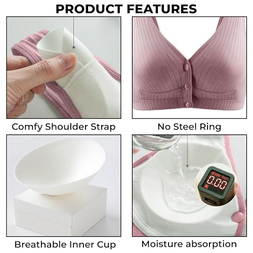 Bembika Maternity Bra Baby Feeding Bra, Stylish Nursing Bra for Mother Perfect Maternity Bras for Women Nursing and Maternity Bras -(Deep Purple XL) - Image 5