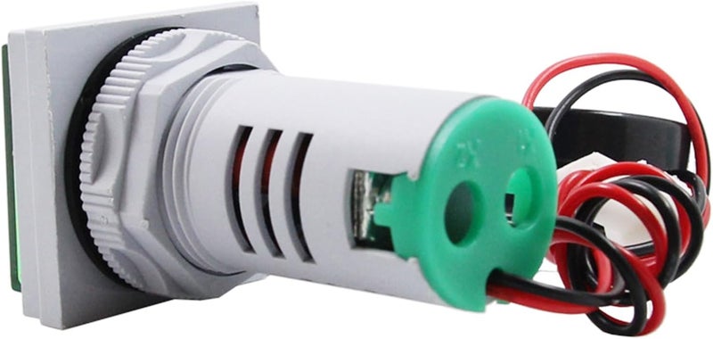 Dioche Threedigit Display AC Current, Voltage, and Frequency Indicator, 22mm Square Head, LED Multifunctional Measuring Instrument, AC 60-500V 0-100A 20-75Hz. (Green) - Image 4