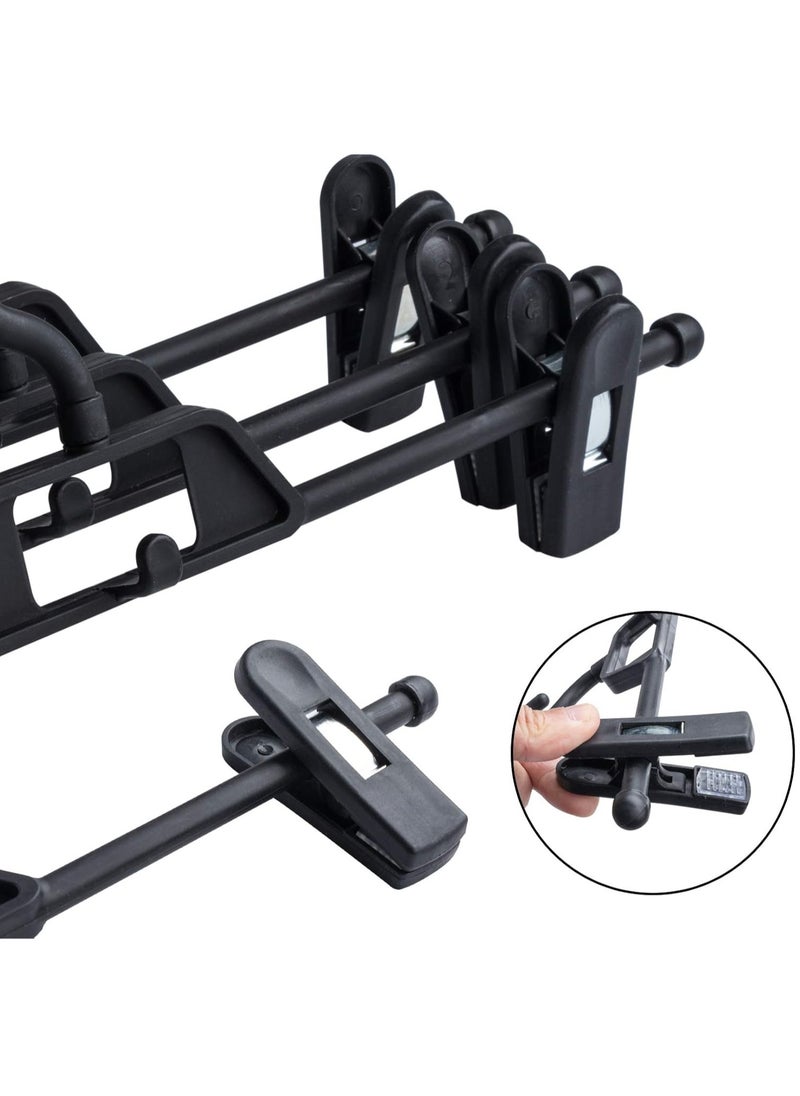 KCDMBUE 10 Pack Clip Pants Hangers, Adjustable Non-Slip Plastic Trouser & Skirt Hangers, Stackable Clothes Hangers with Clips – 32x13cm (13x5 inch)(Black)  - Image 2