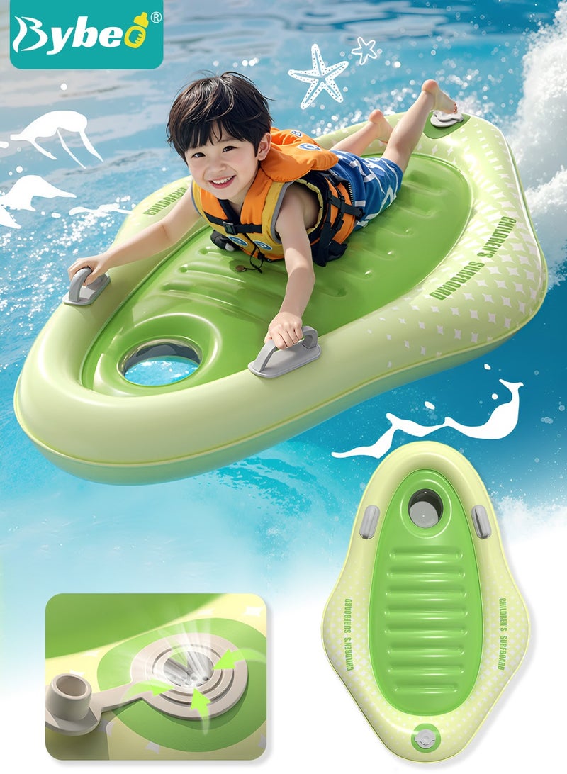 بيبو لوح ركوب الأمواج القابل للنفخ للأطفال مع مقابض، لوح سباحة عائم للأطفال لتعلم السباحة، مات مساعدة للسباحة بنمط أمان الشاطئ، لعبة صيفية ممتعة للسباحة على الماء للأطفال والبنات والكبار. - Image 1