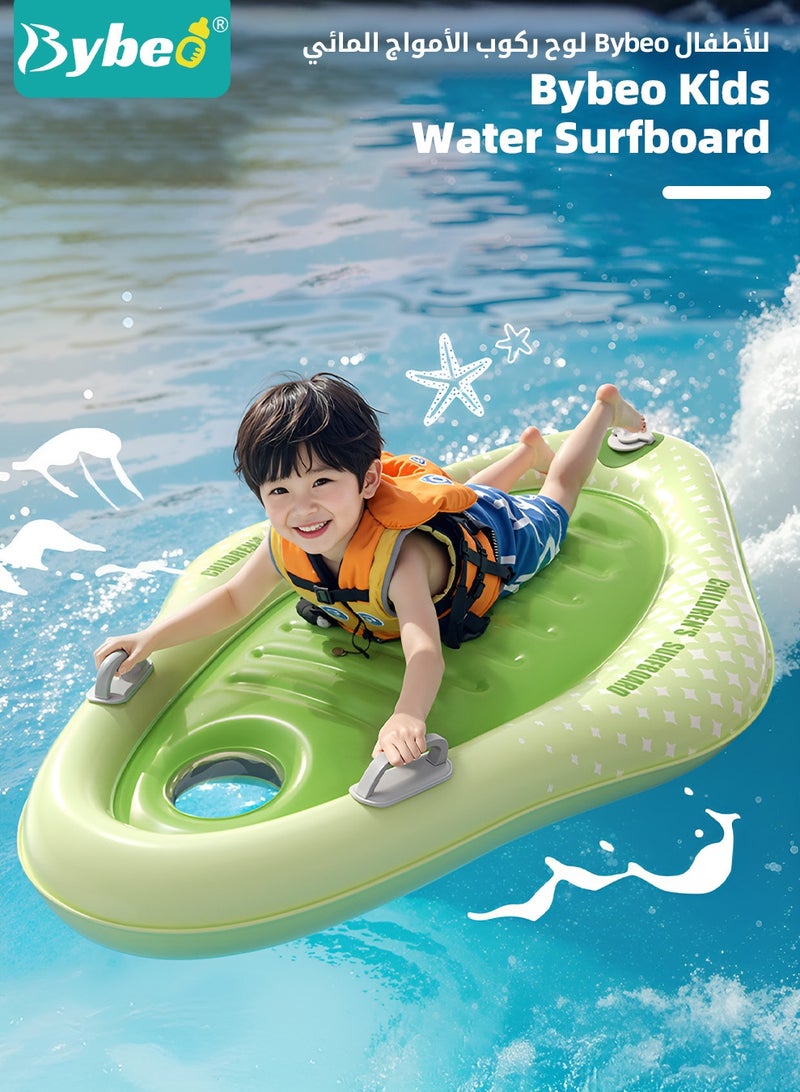 بيبو لوح ركوب الأمواج القابل للنفخ للأطفال مع مقابض، لوح سباحة عائم للأطفال لتعلم السباحة، مات مساعدة للسباحة بنمط أمان الشاطئ، لعبة صيفية ممتعة للسباحة على الماء للأطفال والبنات والكبار. - Image 2