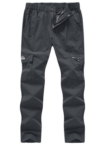 YSENTO Women's Hiking Pants Lightweight Stretch Quick Drying UPF 50 Camping Travel Work Cargo Pants 6 Pockets Dark Grey Size XL - Image 1