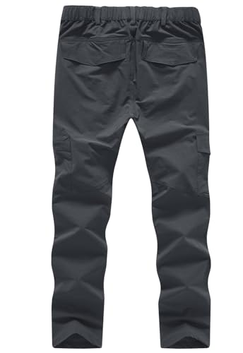 YSENTO Women's Hiking Pants Lightweight Stretch Quick Drying UPF 50 Camping Travel Work Cargo Pants 6 Pockets Dark Grey Size XL - Image 3