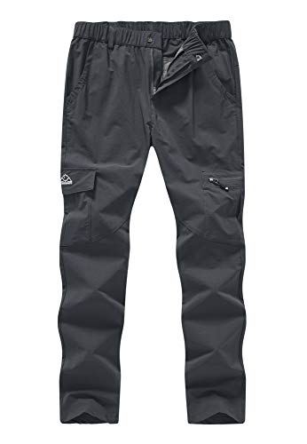YSENTO Women's Hiking Pants Lightweight Stretch Quick Drying UPF 50 Camping Travel Work Cargo Pants 6 Pockets Dark Grey Size XL - Image 2