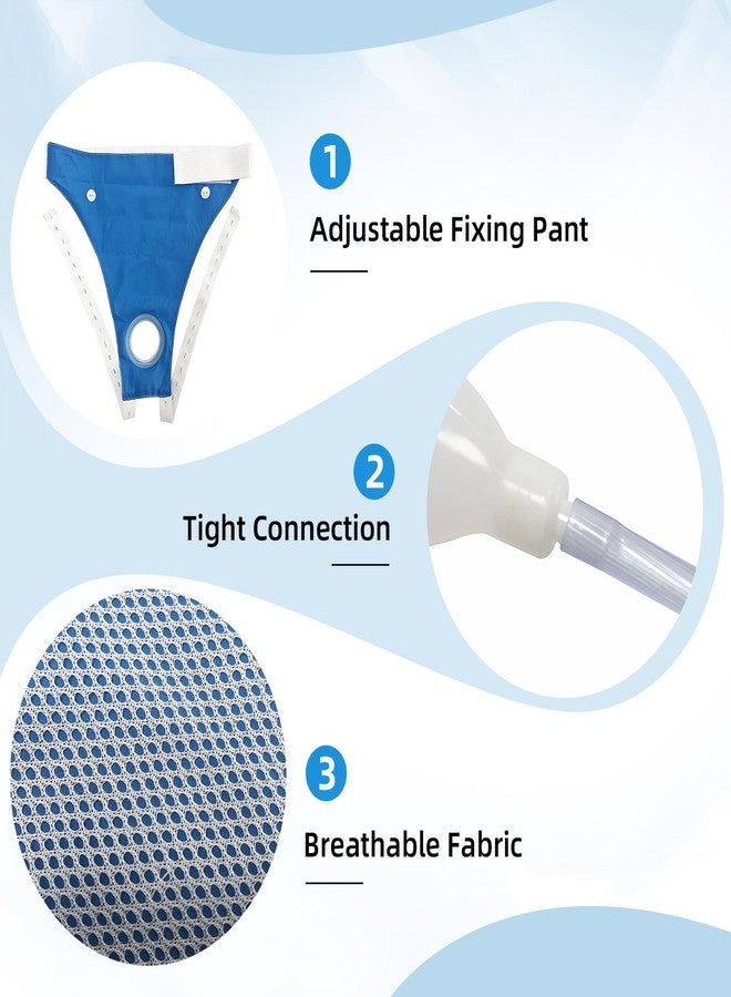 DWCHECK Wearable Urine Collection Bag External Catheter for Women, Reusable Portable Silicone Urinal with 1000ml and 2000ml Urine Catheter Bags,Blue - Image 5