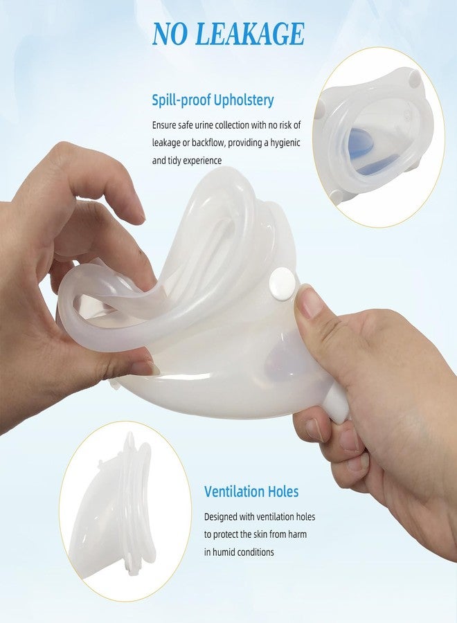 DWCHECK Wearable Urine Collection Bag External Catheter for Women, Reusable Portable Silicone Urinal with 1000ml and 2000ml Urine Catheter Bags,Blue - Image 4