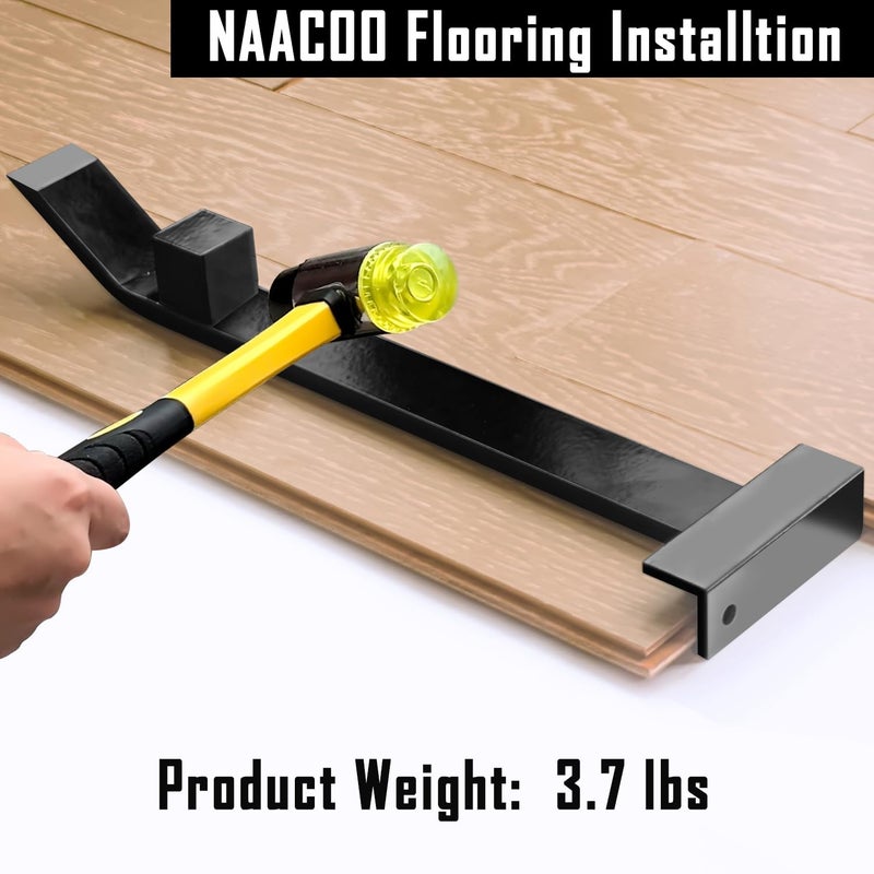 NAACOO Heavy Duty Pull Bar and Pry Bar, Flooring Tools, Weight 3.7lb/Solid Square Steel Block & Steel Angle Hammering Durable, Fully Felted Bottom - Professional Pull Bar Flooring Tool. - Image 5