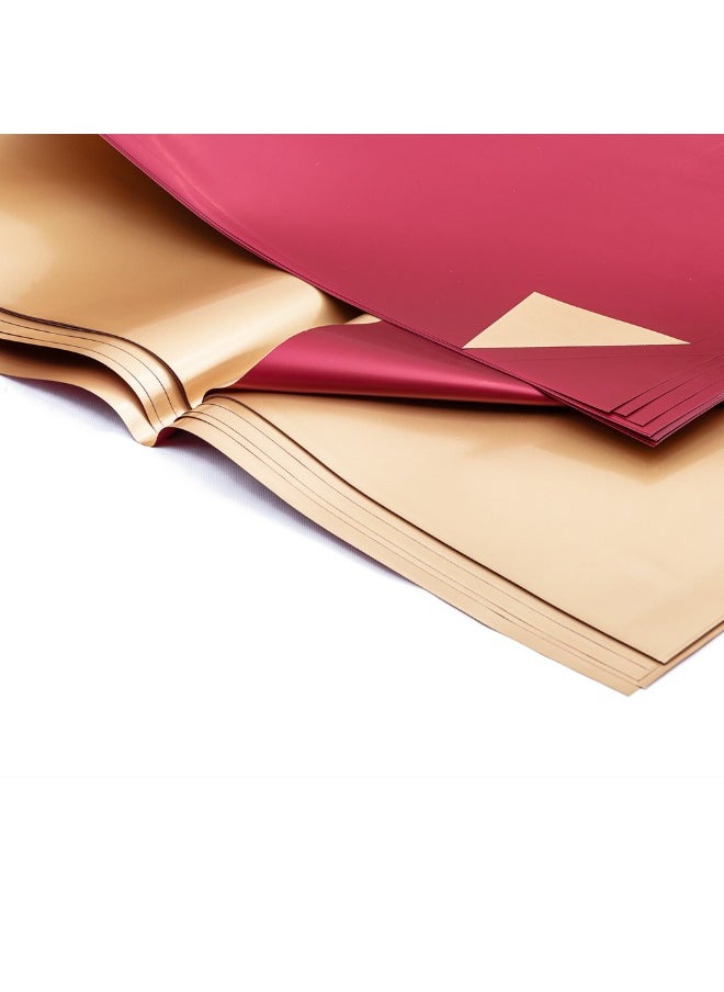 Gulf Flowers Violet Double-Sided Gold Wrapping Film – 63 Micron, 20pcs, 58cm x 58cm, Fuchsia 