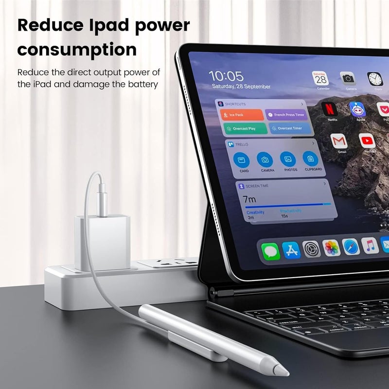 Excefore iPad Pencil Charging Cable, Compatible with Apple Pencil 2nd Generation - Save Your iPad Battery Life - Stylus Charging Cord - Image 3