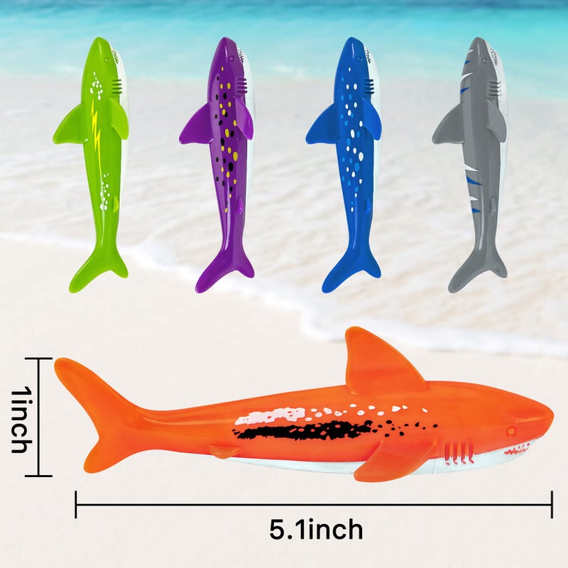 YHmall Underwater Diving Toys Shark Pool Torpedo Toys Swimming Throwing Torpedo Bandits Small Water Rockets Training Dive Toys for Learning to Swim 5 Pack - Image 2