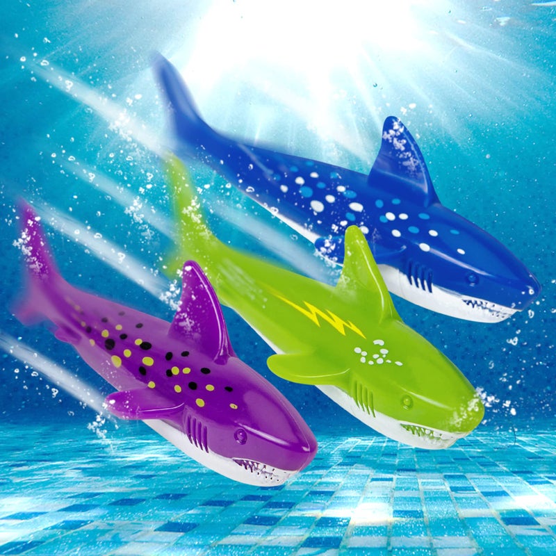 YHmall Underwater Diving Toys Shark Pool Torpedo Toys Swimming Throwing Torpedo Bandits Small Water Rockets Training Dive Toys for Learning to Swim 5 Pack - Image 4