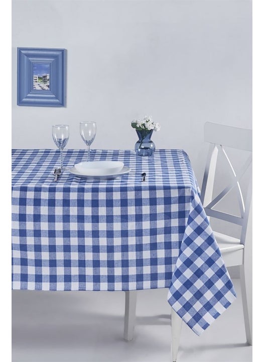 Checkered Tablecloth Blue