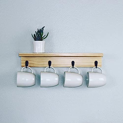 Gutapo Coffee Cup Hooks 20pcs Black Hooks Door Wall Closet Mounted Single Hook Hangers for Robe Coat with 46pcs Screws - Image 5