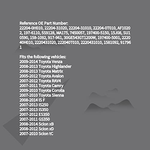 YUTOCOOL Mass Air Flow Sensor Meter MAF Fits Toyota Venza Highlander Matrix Avalon RAV4 Camry Corolla Sienna is F IS250 IS350 ES350 GS350 Scion xB xD tC Replace 22204-0H010 22204-31020 22204-31010 - Image 2