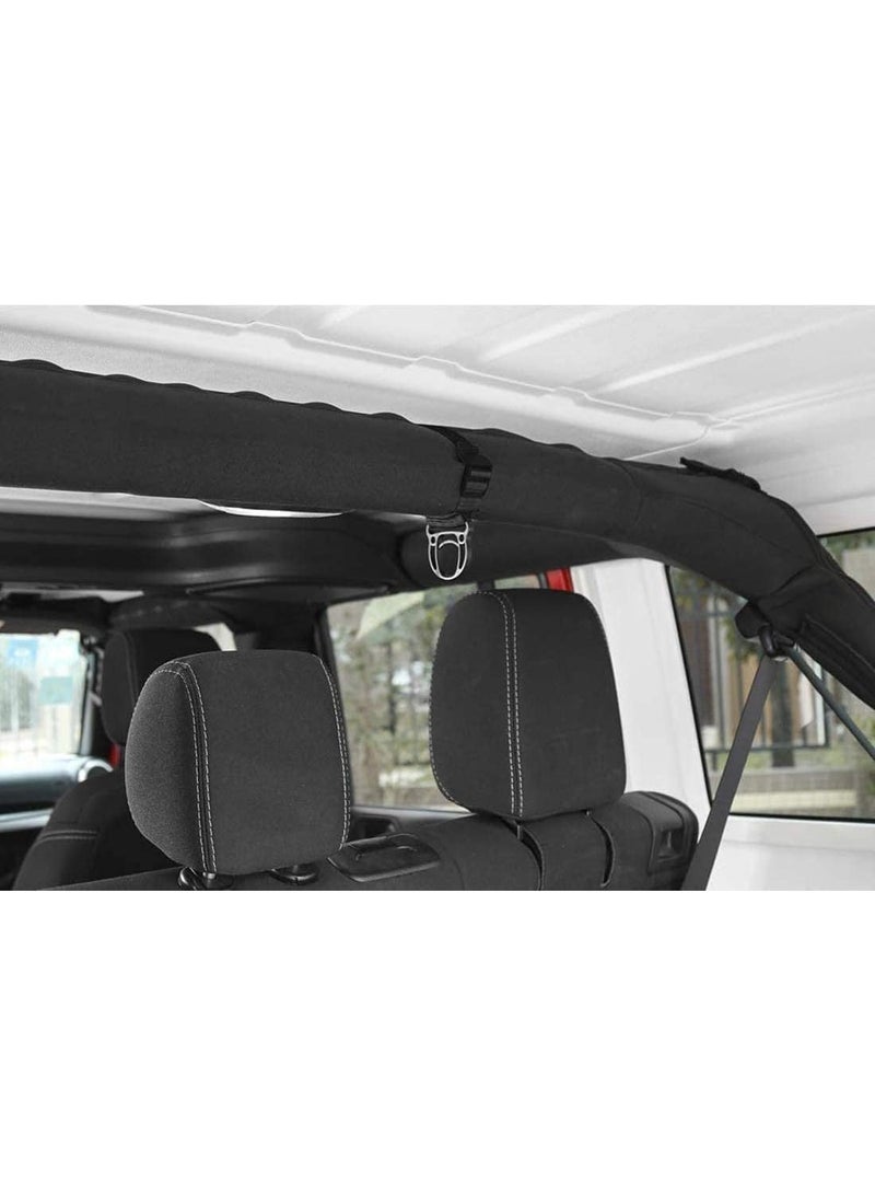 Roll Bar Coat Hanger Clothes Hook for Jeep Wrangler JL JT TJ JK JLU Sports Sahara Freedom Rubicon X & Unlimited 1997-2018 2019 2020 2021 2022 2023 Black Interior Parts Accessories (Pack of 2) (Black) - Image 3