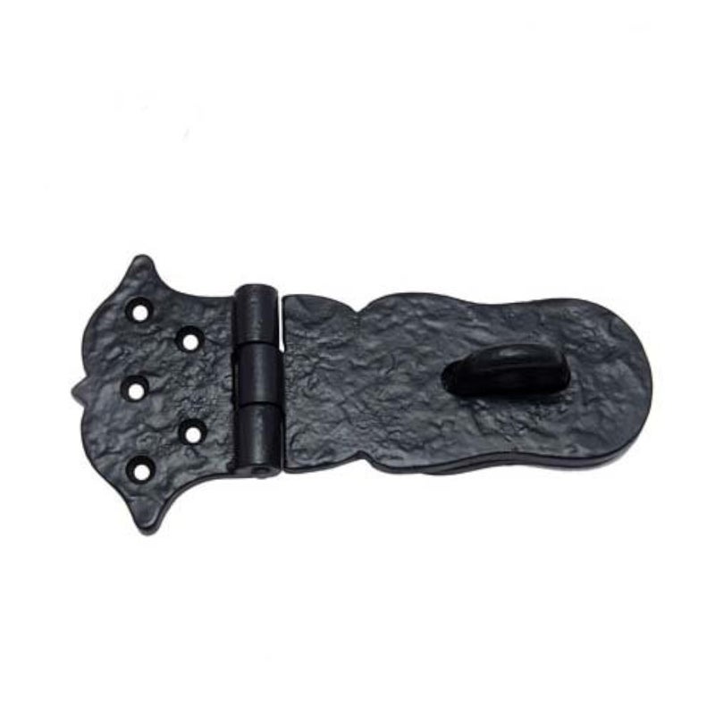 Adonai Hardware Paran Heavy Duty Antique Cast Iron Safety Locking Hasp and Staple 6 x 1 Pack Matte Black for Vintage Pirates Treasure Chest Trunk Wooden Jewelry Box Cases Furniture and Sheds
