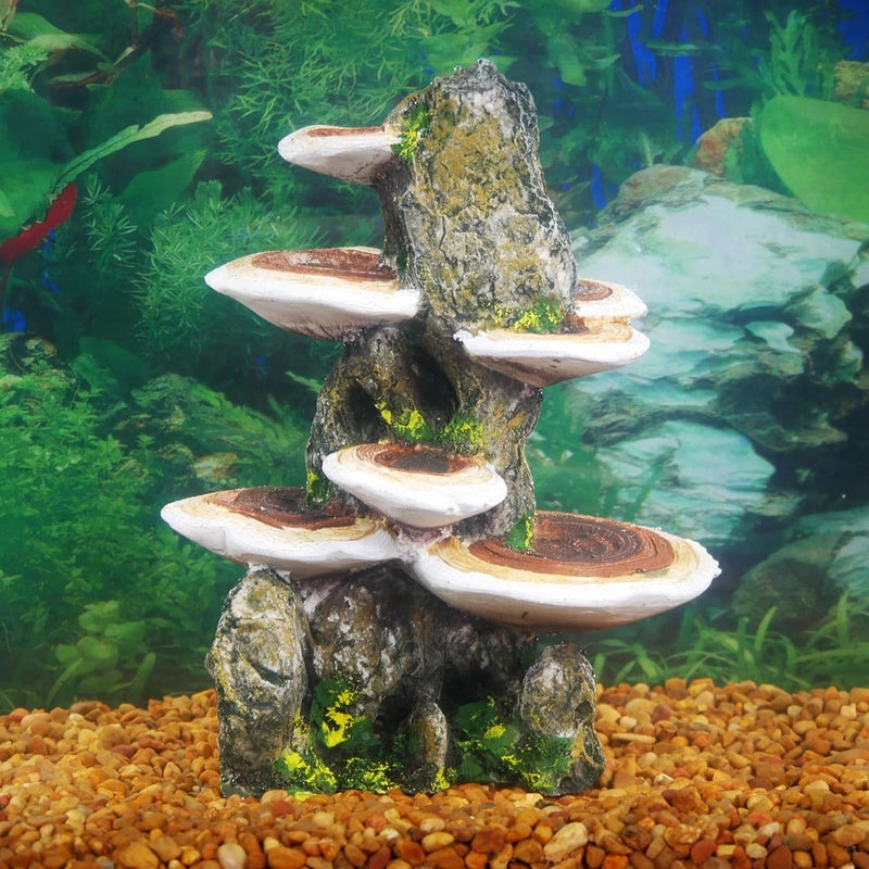 Penn Plax Penn-Plax Mushrooms on Rock Aquarium Ornament - Medium Size (5.5" x 4" x 7.5") - Image 2