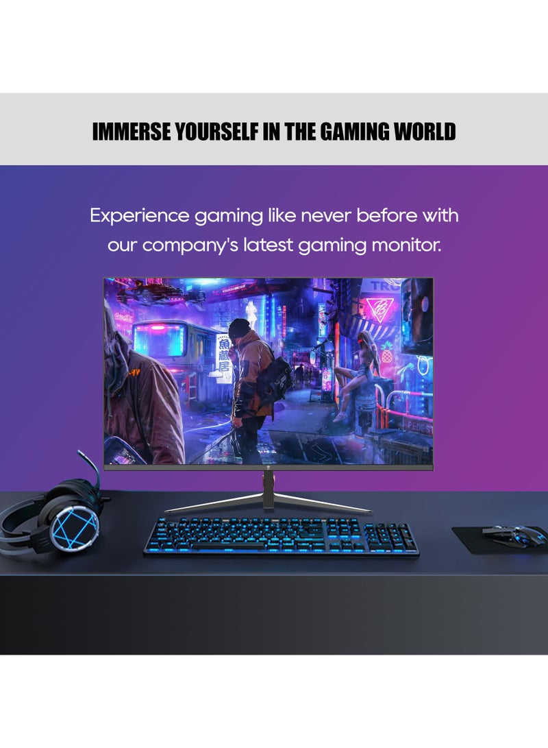 GXM MM27DFA-200Hz 27” Flat Frameless UltraFast Gaming Monitor, FHD1920x1080@200Hz, 16:9, Free Sync & G-Sync, 4000:1, LED Backlight, 1ms Response Time, 16.7M colors, 99% sRGB, Including Speaker, Black  - Image 2