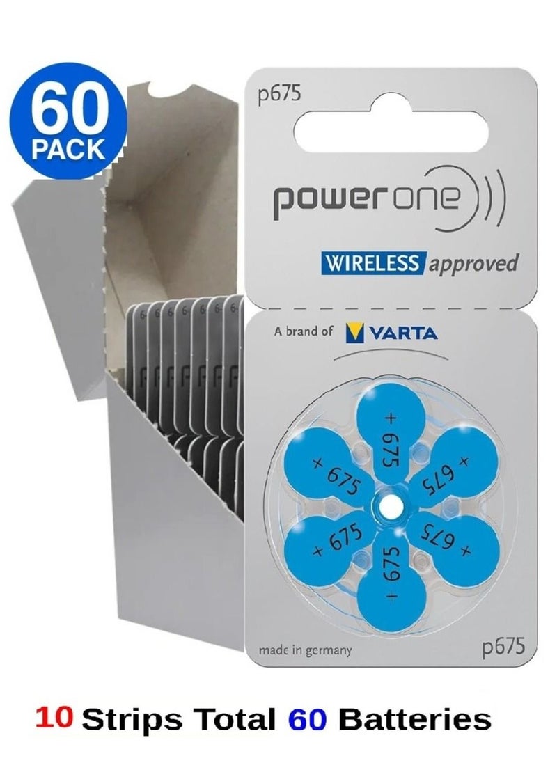 Power One 1.45V Original High Level Hearing Aid Batteries P675 ( 60 Pieces )  - Image 1