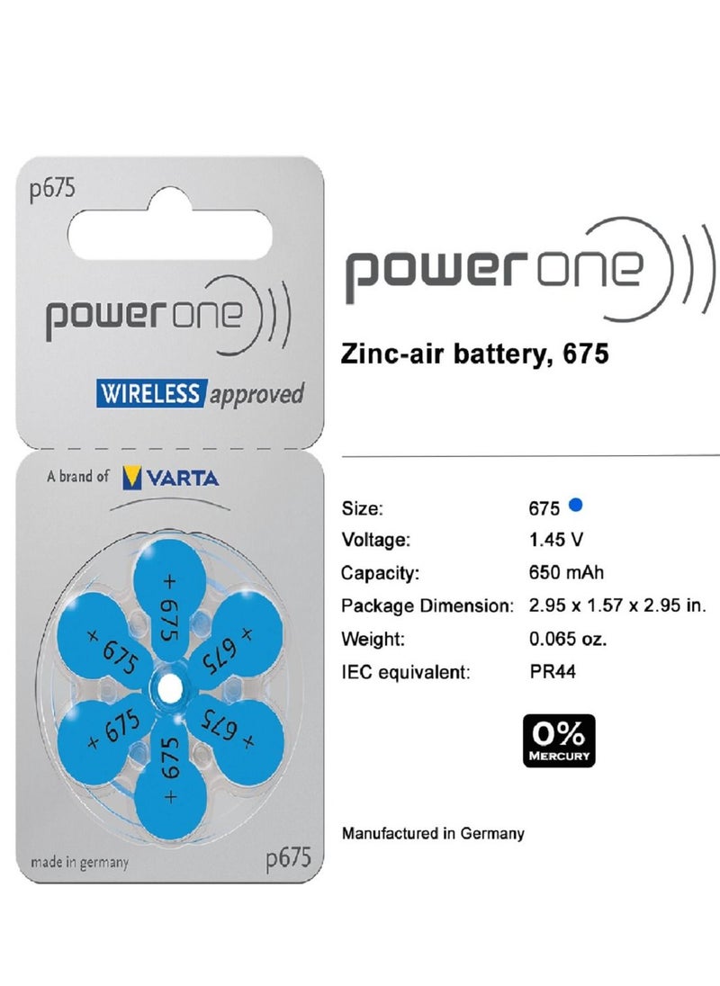 Power One 1.45V Original High Level Hearing Aid Batteries P675 ( 60 Pieces )  - Image 4