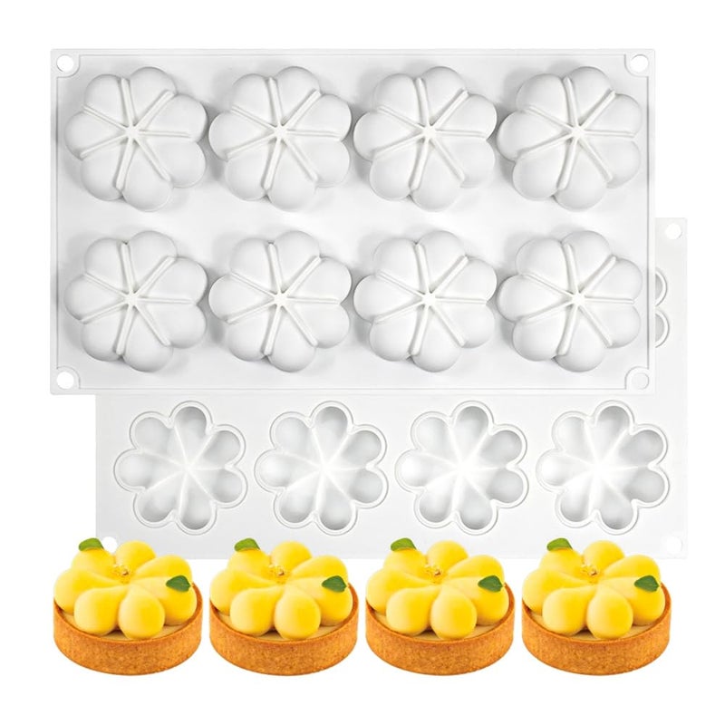 mostsom Flower Donut Silicone Mold Fondant Cake Mold DIY Chocolate Baking Tools Cake Decoration Accessories Bakeware (Flower A_11.8 x6.88 x0.8inch) - Image 1