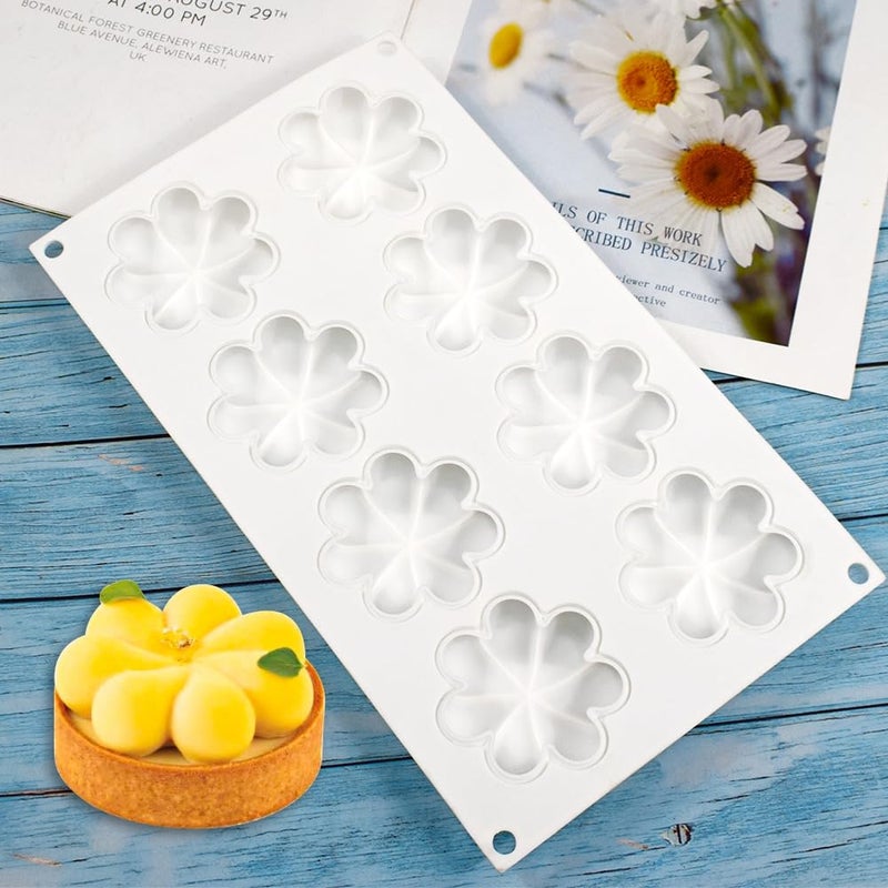 mostsom Flower Donut Silicone Mold Fondant Cake Mold DIY Chocolate Baking Tools Cake Decoration Accessories Bakeware (Flower A_11.8 x6.88 x0.8inch) - Image 4