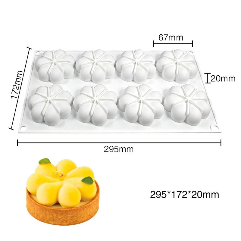 mostsom Flower Donut Silicone Mold Fondant Cake Mold DIY Chocolate Baking Tools Cake Decoration Accessories Bakeware (Flower A_11.8 x6.88 x0.8inch) - Image 2