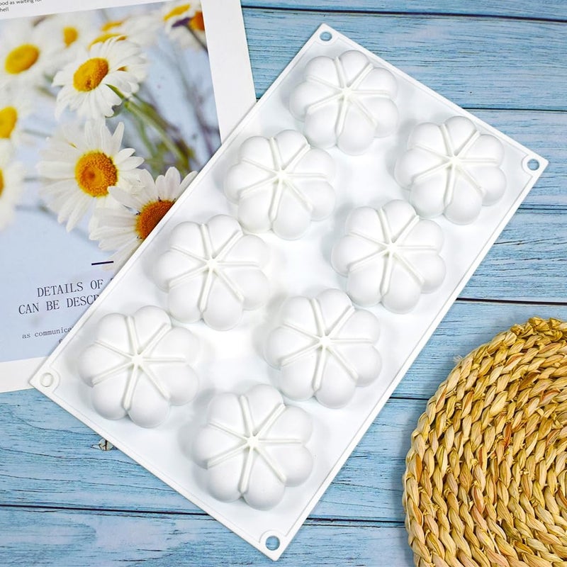 mostsom Flower Donut Silicone Mold Fondant Cake Mold DIY Chocolate Baking Tools Cake Decoration Accessories Bakeware (Flower A_11.8 x6.88 x0.8inch) - Image 3