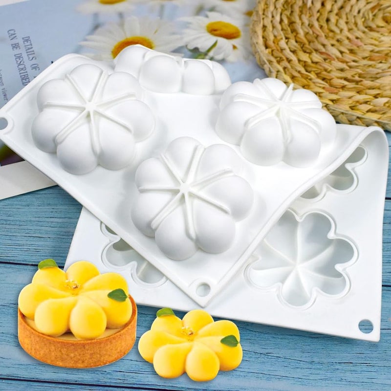 mostsom Flower Donut Silicone Mold Fondant Cake Mold DIY Chocolate Baking Tools Cake Decoration Accessories Bakeware (Flower A_11.8 x6.88 x0.8inch) - Image 5