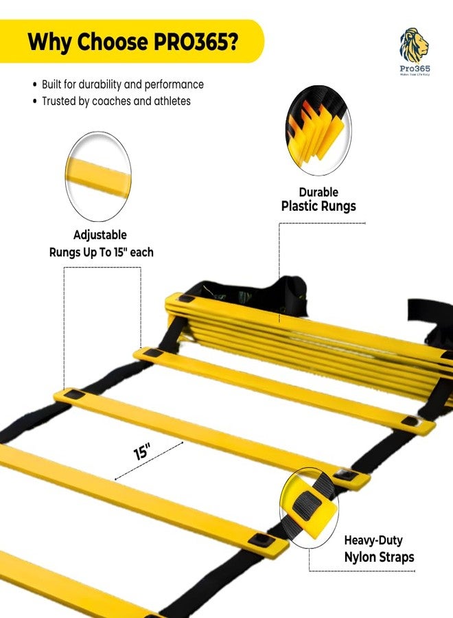 PRO365 Universal Self Training Agility Ladder with Carry Bag | Adjustable Multiple Rungs | Ideal for Soccer, Football, Speed & Fitness Drills | 1 Year Warranty - Image 3