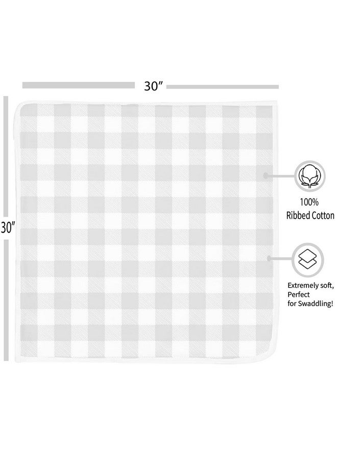 BaeBae Goods Baby Blankets - Soft Pure Cotton Swaddle Blankets for Boys and Girls - 6 Pack Grey & White Designs - Multi Use - 30 x 30 Inches - Image 2