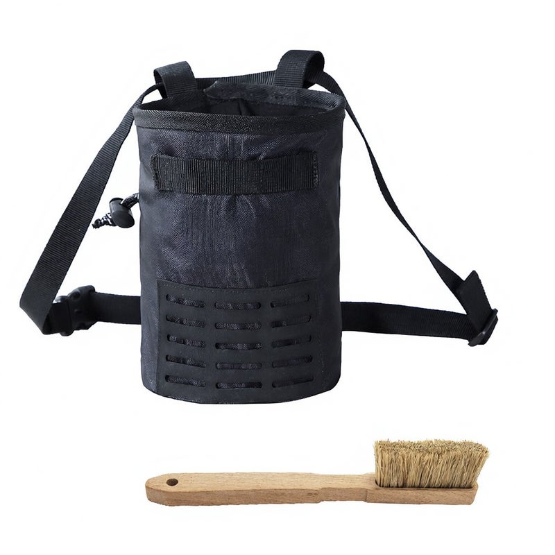 Magnesium Powder Storage Pouch with Adjustable Waist Belt Chalk Carrier Bag with Brush - Image 1