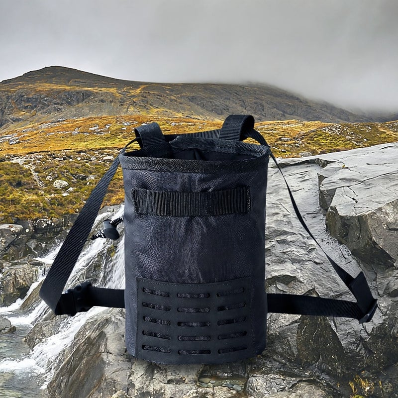 Magnesium Powder Storage Pouch with Adjustable Waist Belt Chalk Carrier Bag with Brush - Image 4