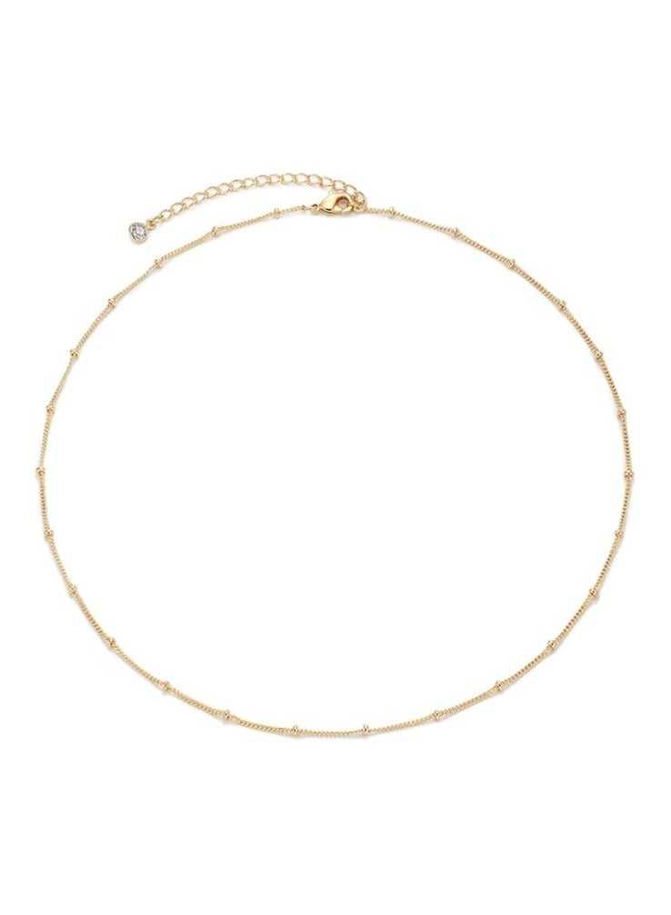 MEVECCO Gold Chain Choker Necklace,14K Gold Plated Dainty Cute Lip Chain Long Necklace Delicate Fashion Choker Necklace Jewelry Gift for Women - Image 1