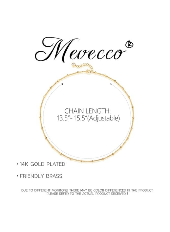 MEVECCO Gold Chain Choker Necklace,14K Gold Plated Dainty Cute Lip Chain Long Necklace Delicate Fashion Choker Necklace Jewelry Gift for Women - Image 4